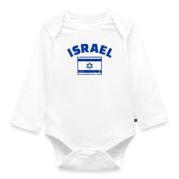 Israel - Baby Bio-Langarm-Body - Weiß - Vorne