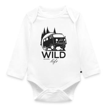 WILD life Buchanka - Baby Bio-Langarm-Body - Weiß - Vorne