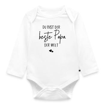 Du bist der beste Papa der Welt - Baby Bio-Langarm-Body - Weiß - Vorne