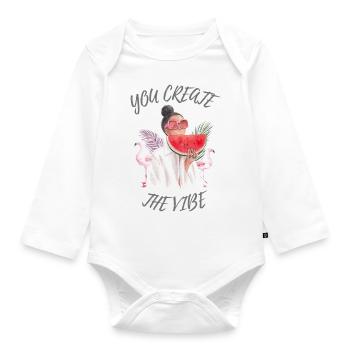 create the vibe - Baby Bio-Langarm-Body - Weiß - Vorne
