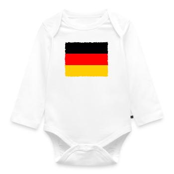 Drapeau de l’Allemagne Drapeau allemand Utilisé Look Homeland - Body Bébé bio manches longues - blanc - Devant