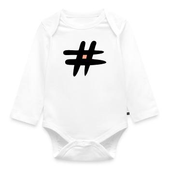 Raute Zeichen. # Symbol. Satzzeichen. Webzeichen. - Baby Bio-Langarm-Body - Weiß - Vorne