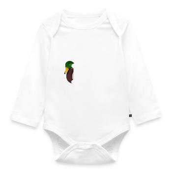 Ente Hi Vogel Biologe Ornithologe Tier - Baby Bio-Langarm-Body - Weiß - Vorne