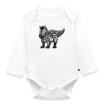 Brontosaurier-Zebra Fusion: Fantastisches - Baby Bio-Langarm-Body - Weiß - Vorne