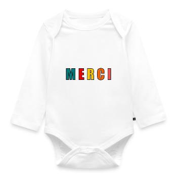 Vielen Dank. Danke - Baby Bio-Langarm-Body - Weiß - Vorne