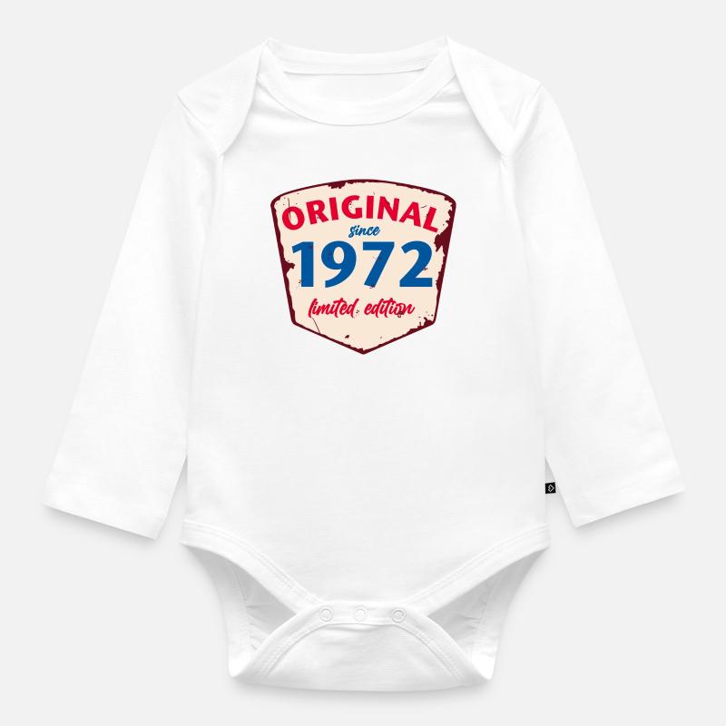 1972 Blechschild - édition citronnée - Millésime - Body Bébé bio manches longues - blanc