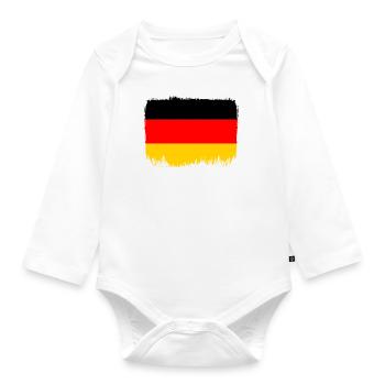 Drapeau de l’Allemagne Drapeau allemand Utilisé Look Homeland - Body Bébé bio manches longues - blanc - Devant