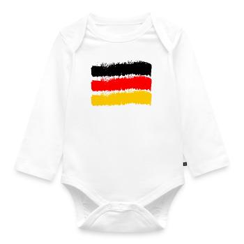 Drapeau de l’Allemagne Drapeau allemand Utilisé Look Homeland - Body Bébé bio manches longues - blanc - Devant