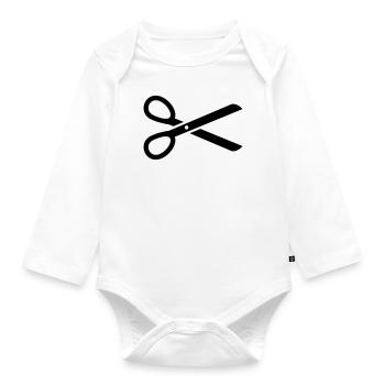 Schere - Baby Bio-Langarm-Body - Weiß - Vorne