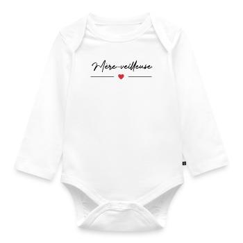 Mère-veilleuse - Body Bébé bio manches longues - blanc - Devant