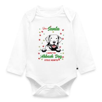 Akbash Hund Hund Weihnachten Hunderasse - Baby Bio-Langarm-Body - Weiß - Vorne