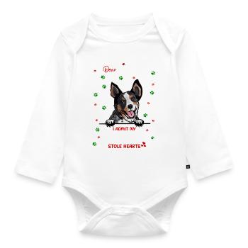 Australischer Koolie Hund Weihnachten Hunderasse - Baby Bio-Langarm-Body - Weiß - Vorne