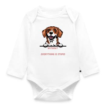 Ohne Danish badger dog ist alles doof - Baby Bio-Langarm-Body - Weiß - Vorne