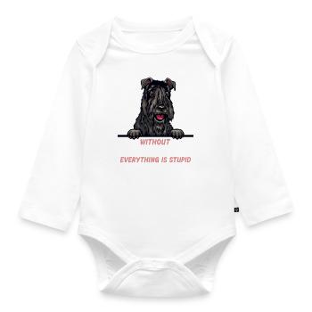 Ohne Kerry Blue Terrier ist alles doof - Baby Bio-Langarm-Body - Weiß - Vorne