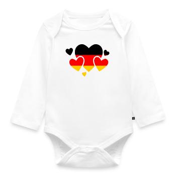 Drapeau de l’Allemagne Drapeau allemand Utilisé Look Homeland - Body Bébé bio manches longues - blanc - Devant