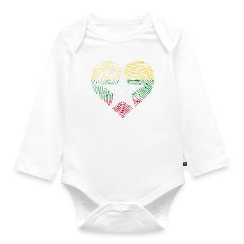 Myanmar Heart – Love and Unity for Myanmar - Organic Longsleeve Baby Bodysuit - white - Front