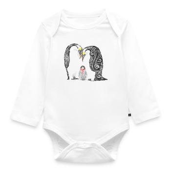 Famille de pingouins swirly - Body Bébé bio manches longues - blanc - Devant