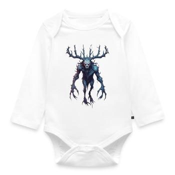 Wendigo / böser Geist / Besitzergreifend / Horror - Baby Bio-Langarm-Body - Weiß - Vorne
