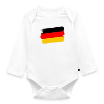 Drapeau de l’Allemagne Drapeau allemand Utilisé Look Homeland - Body Bébé bio manches longues - blanc - Devant
