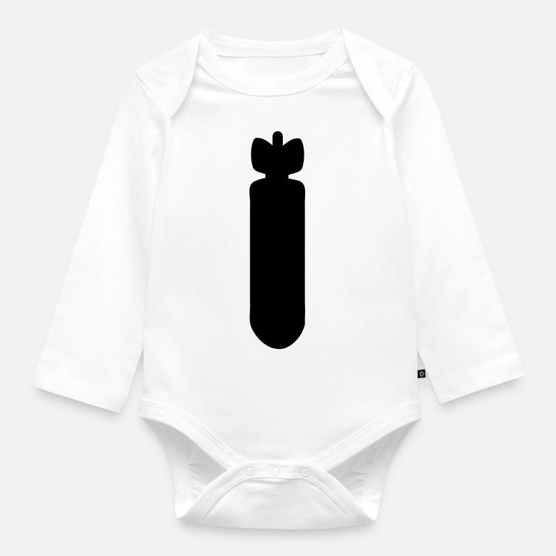 bombe - Baby Bio-Langarm-Body - Weiß