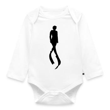 diver freedive 2 - Organic Longsleeve Baby Bodysuit - white - Front