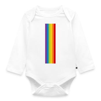 LGBT Pride Flag CSD Regenbogen Flagge Pride Month - Baby Bio-Langarm-Body - Weiß - Vorne