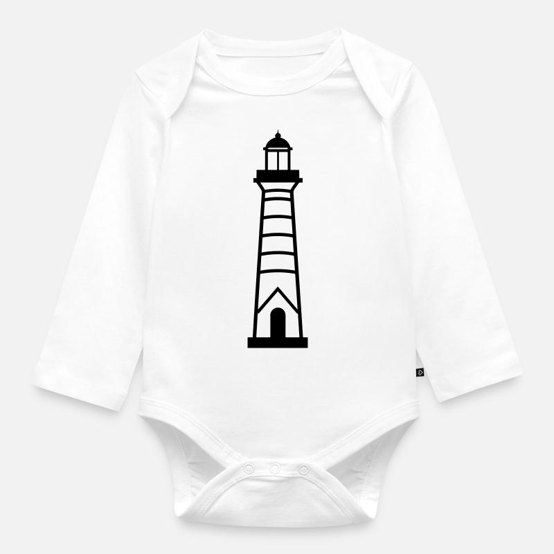 Leuchtturm - Baby Bio-Langarm-Body - Weiß