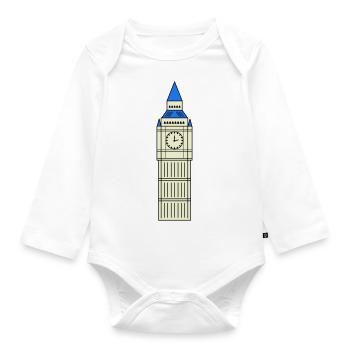 big ben design - Organic Longsleeve Baby Bodysuit - white - Front