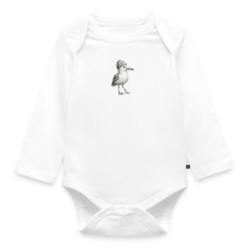 Moin Bonnet North Sea Seagull Noir Blanc - Body Bébé bio manches longues - blanc - Devant