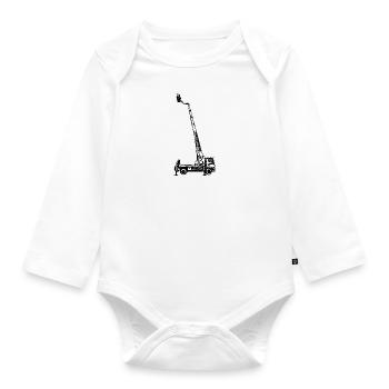 Hebebühne Arbeitsbühne Bühne Mannkorb Steiger - Baby Bio-Langarm-Body - Weiß - Vorne