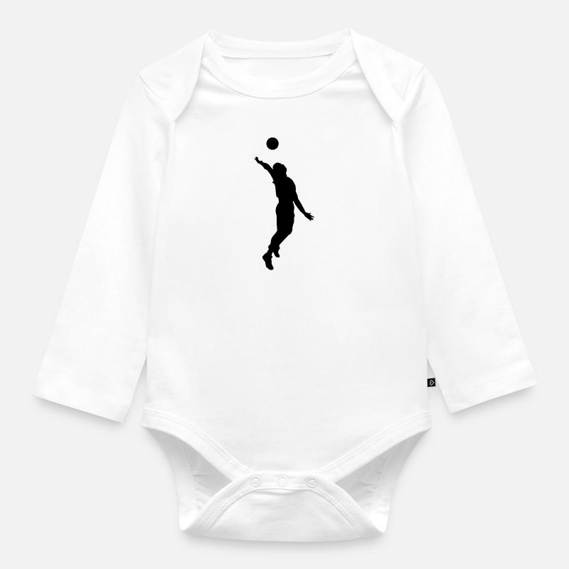 VOLLEYBALL - Baby Bio-Langarm-Body - Weiß