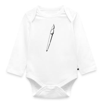 Pinsel - Baby Bio-Langarm-Body - Weiß - Vorne