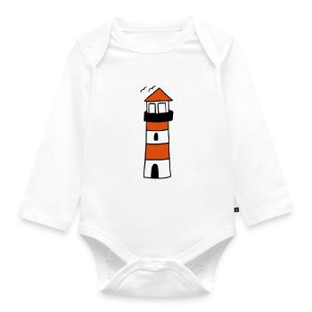 Lighthouse - Organic Longsleeve Baby Bodysuit - white - Front