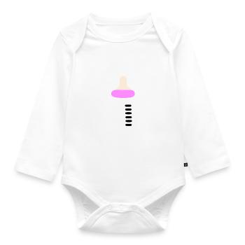 Baby 2025 Geburt Mädchen rosa Familie - Baby Bio-Langarm-Body - Weiß - Vorne