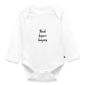 Minimalismus - Baby Bio-Langarm-Body - Weiß - Vorne