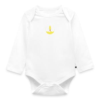 Retro Rocket - Space Space - Nasa - Organic Longsleeve Baby Bodysuit - white - Front