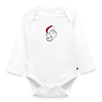 Santa Claus Beard Cutting - Organic Longsleeve Baby Bodysuit - white - Front