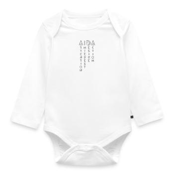 AIDA – Formel Kommunikation Marketing Verkauf - Baby Bio-Langarm-Body - Weiß - Vorne