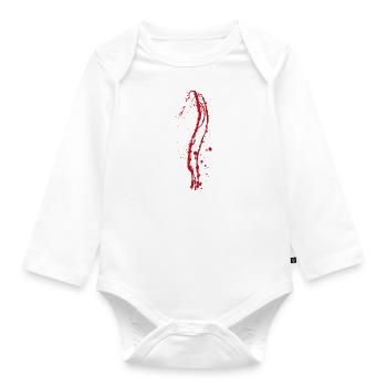 Couleur blob splash peinture peintre cadeau coloré rouge sang - Body Bébé bio manches longues - blanc - Devant