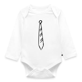 Cravate - Body Bébé bio manches longues - blanc - Devant