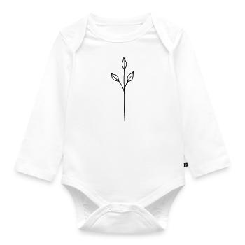 simple grasses - Organic Longsleeve Baby Bodysuit - white - Front