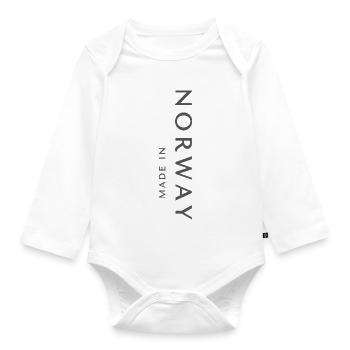 Fabriqué en Norvège, fierté norvégienne - Body Bébé bio manches longues - blanc - Devant