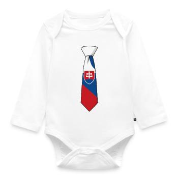 Cravate Slovaquie – Conception du drapeau - Body Bébé bio manches longues - blanc - Devant