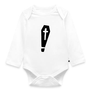 exlamation cercueil croix - Organic Longsleeve Baby Bodysuit - white - Front