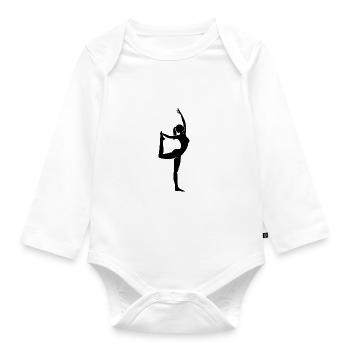Leichtigkeit des Yoga Frau Yogini in Bewegung - Baby Bio-Langarm-Body - Weiß - Vorne