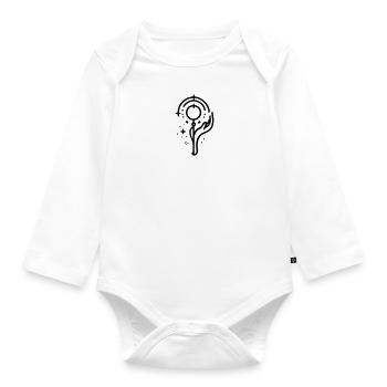 Signe de Guérison Magique Line Art - noir - Body Bébé bio manches longues - blanc - Devant