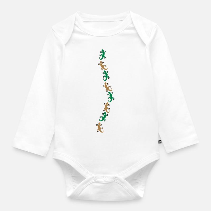 Huit Geckos - Body Bébé bio manches longues - blanc
