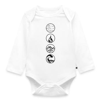 La météo designe tendance - Body Bébé bio manches longues - blanc - Devant