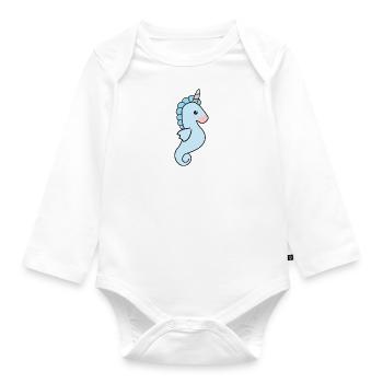 Negi l’hippocampe - Body Bébé bio manches longues - blanc - Devant