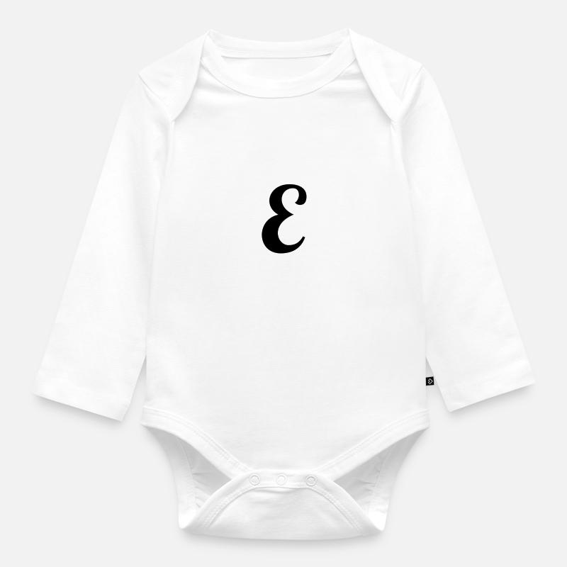 Buchstabe E - Baby Bio-Langarm-Body - Weiß
